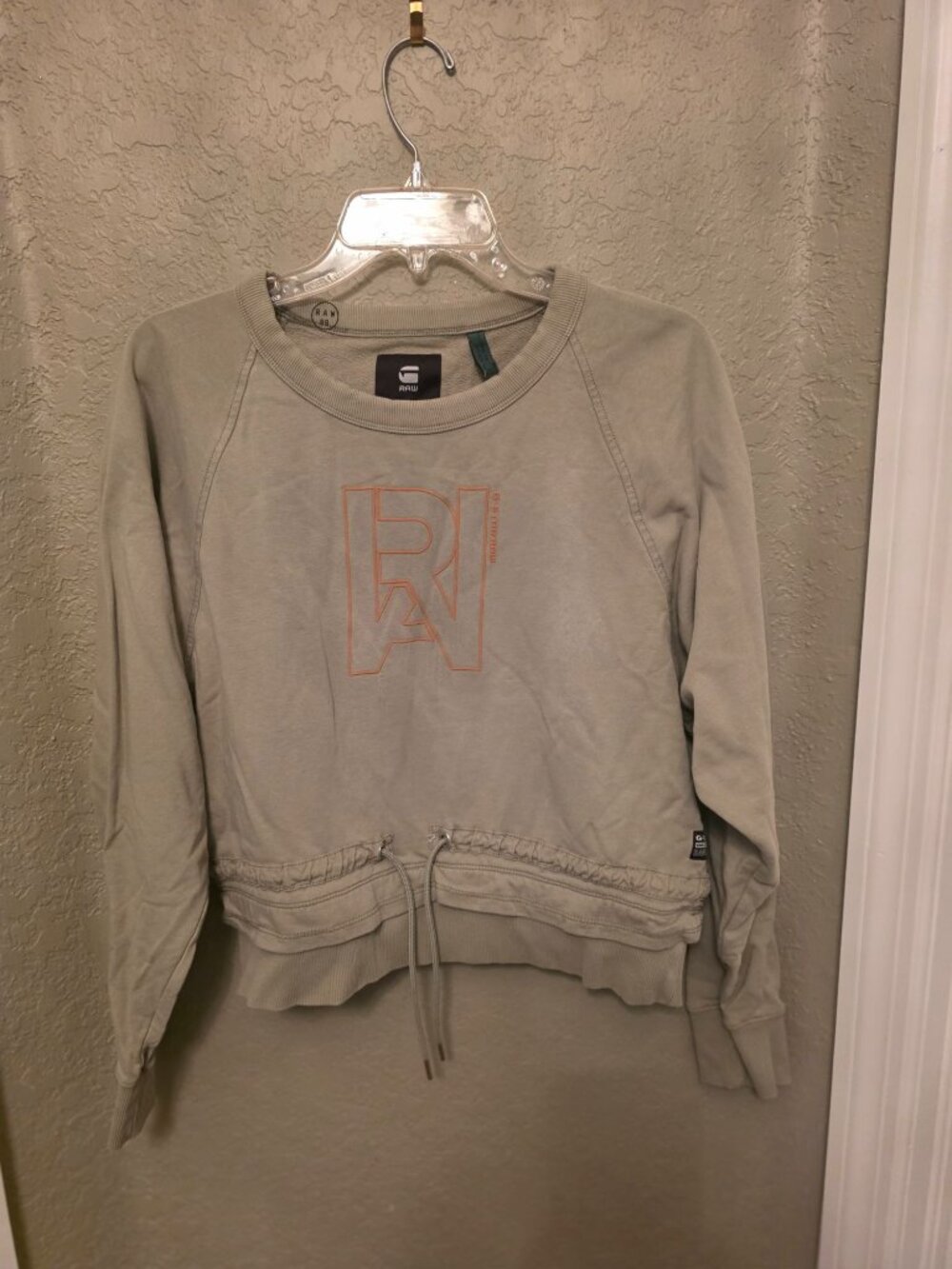 G Star Raw ladies Green Drawcord Raglan Sweatshirt size S